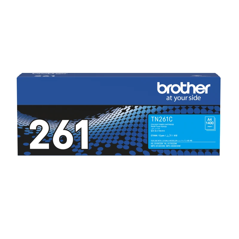 BROTHER TONER TN261C CYAN ORIGINAL CARTRIDGE FOHL3150CDN/HL3170CDW/MFC9140CDN/MFC9330CDWR