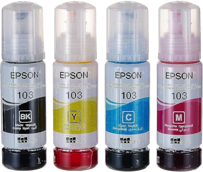 EPSON 103 Black Cyan Magenta Yellow (4 Color) Original Ink Bottle