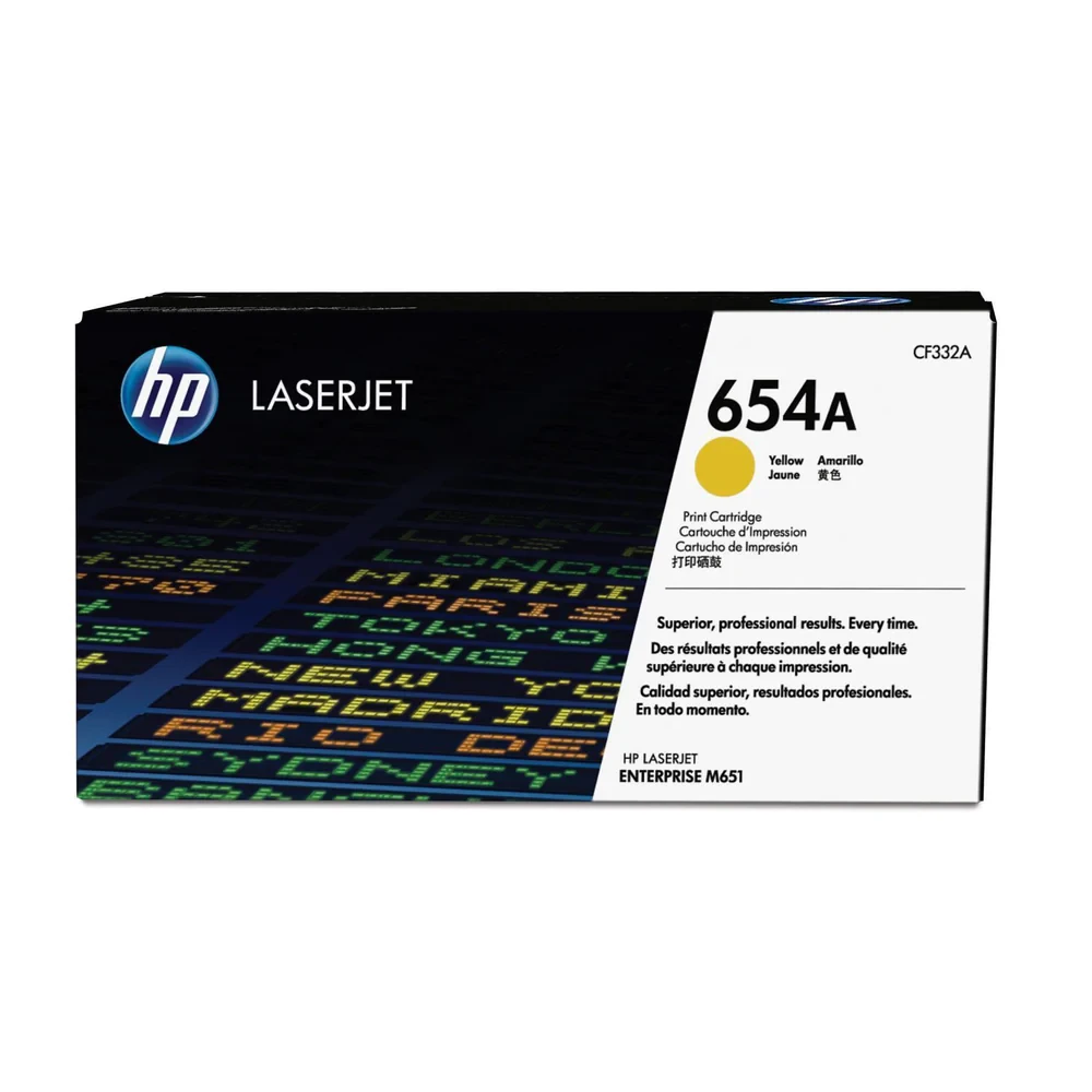 HP 654A Yellow Original LaserJet Toner Cartridge CF332A