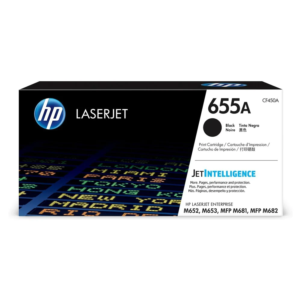 HP 655A Black Original LaserJet Toner Cartridge CF450A