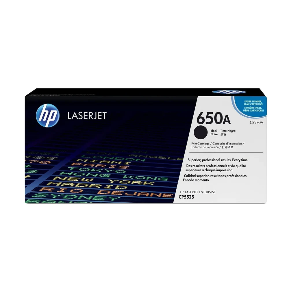 HP 650A Black Original LaserJet Toner Cartridge CE270A