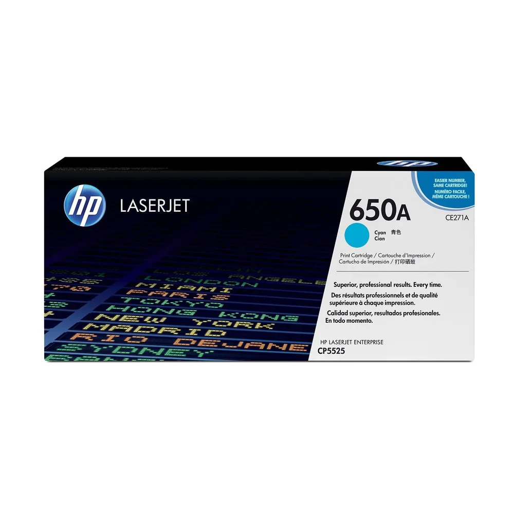 HP 650A Cyan Original LaserJet Toner Cartridge CE271A