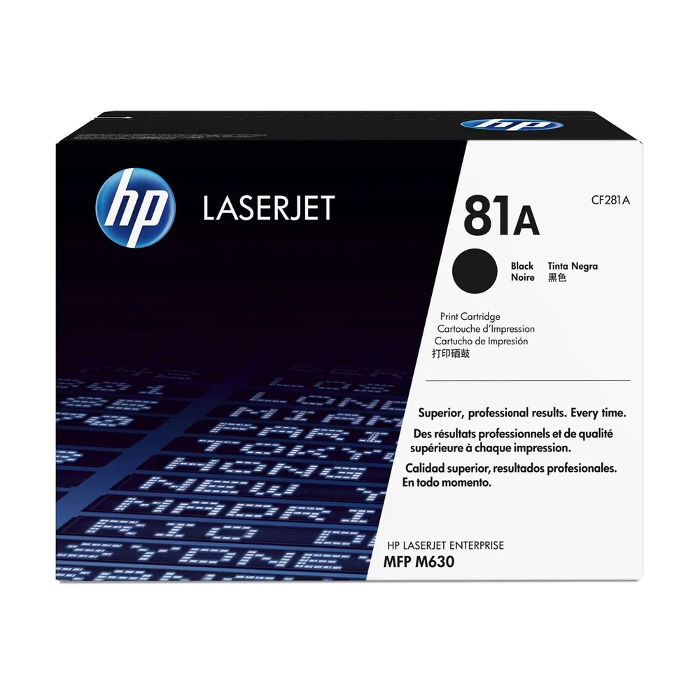 HP 81A Black Original LaserJet Toner Cartridge, CF281A