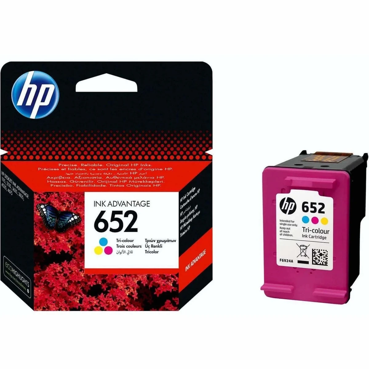 HP 652 Color Original Ink Cartridge F6V24AE  Works With Hp Deskjet 3787, 3789, 3835, 4535 Printers