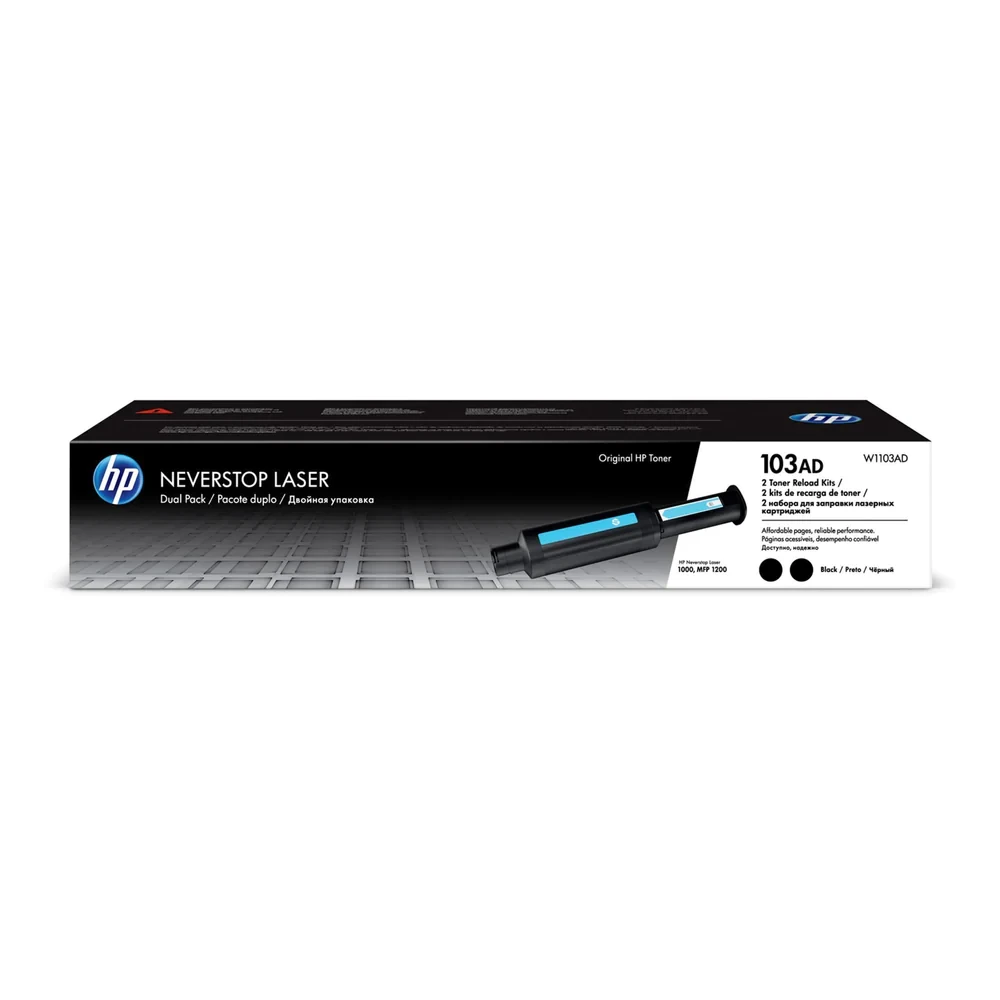 HP 103AD Dual Pack Black Original LaserJet Toner Cartridge W1103AD