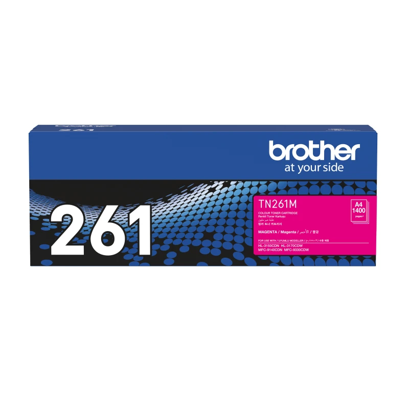 BROTHER TONER TN261M  MAGENTA ORIGINAL CARTRIDGE FOHL3150CDN/HL3170CDW/MFC9140CDN/MFC9330CDWR