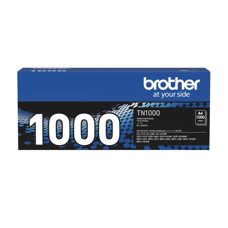 BROTHER TONER TN1000 BLACK ORIGINAL CARTRIDGE FOR HL-1110 HL-1210W DCP-1510 DCP-1610W MFC-1810 MFC-1815 MFC-1910W