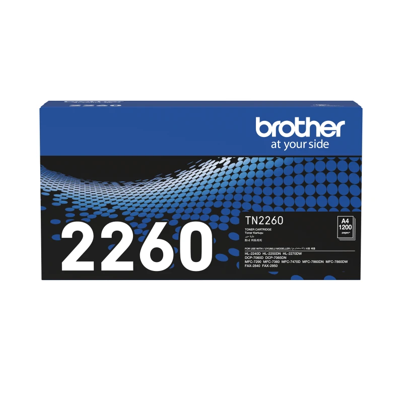 BROTHER TONER TN2260 BLACK ORIGINAL CARTRIDGE FORHL-2130, HL-2240D, HL-2250DW, HL-L2270DW,DCP-7055, DCP-7060D, DCP-7065DN, MFC-7360, MFC-7470D, MFC-7860DN, MFC-7860DW, Fax-280, Fax-2951