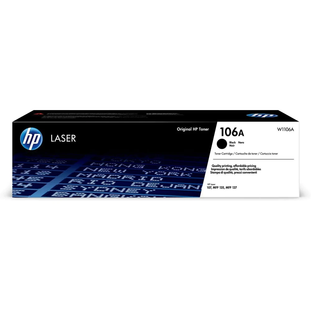 HP 106A Black Original LaserJet Toner Cartridge W1106A