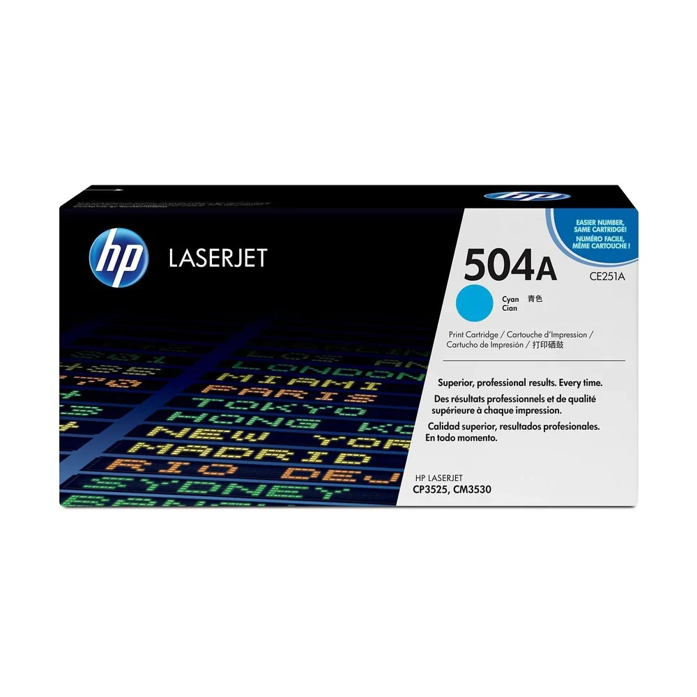 HP 504A Cyan Original LaserJet Toner Cartridge CE251A