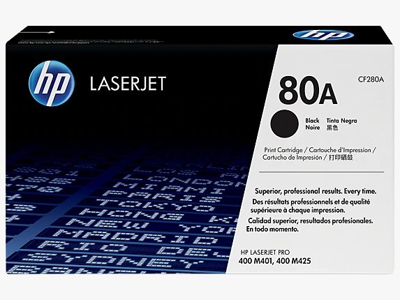 HP 80A Black Original LaserJet Toner Cartridge CF280A