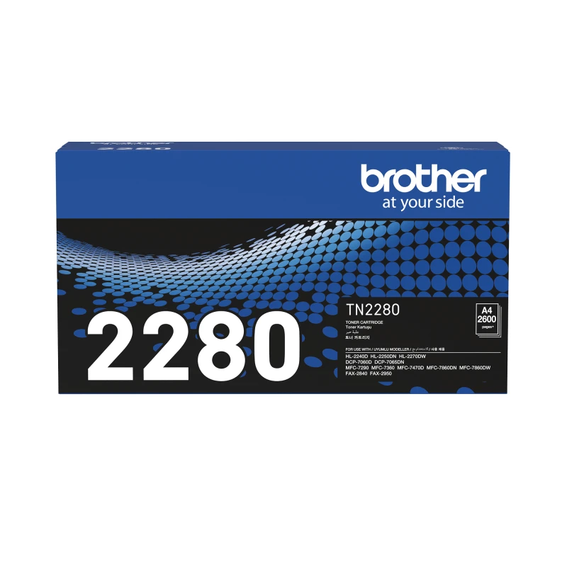 BROTHER TONER TN2280 BLACK ORIGINAL CARTRIDGE FORHL-2130, HL-2240D, HL-2250DW, HL-L2270DW,DCP-7055, DCP-7060D, DCP-7065DN, MFC-7360, MFC-7470D, MFC-7860DN, MFC-7860DW, Fax-280, Fax-2951